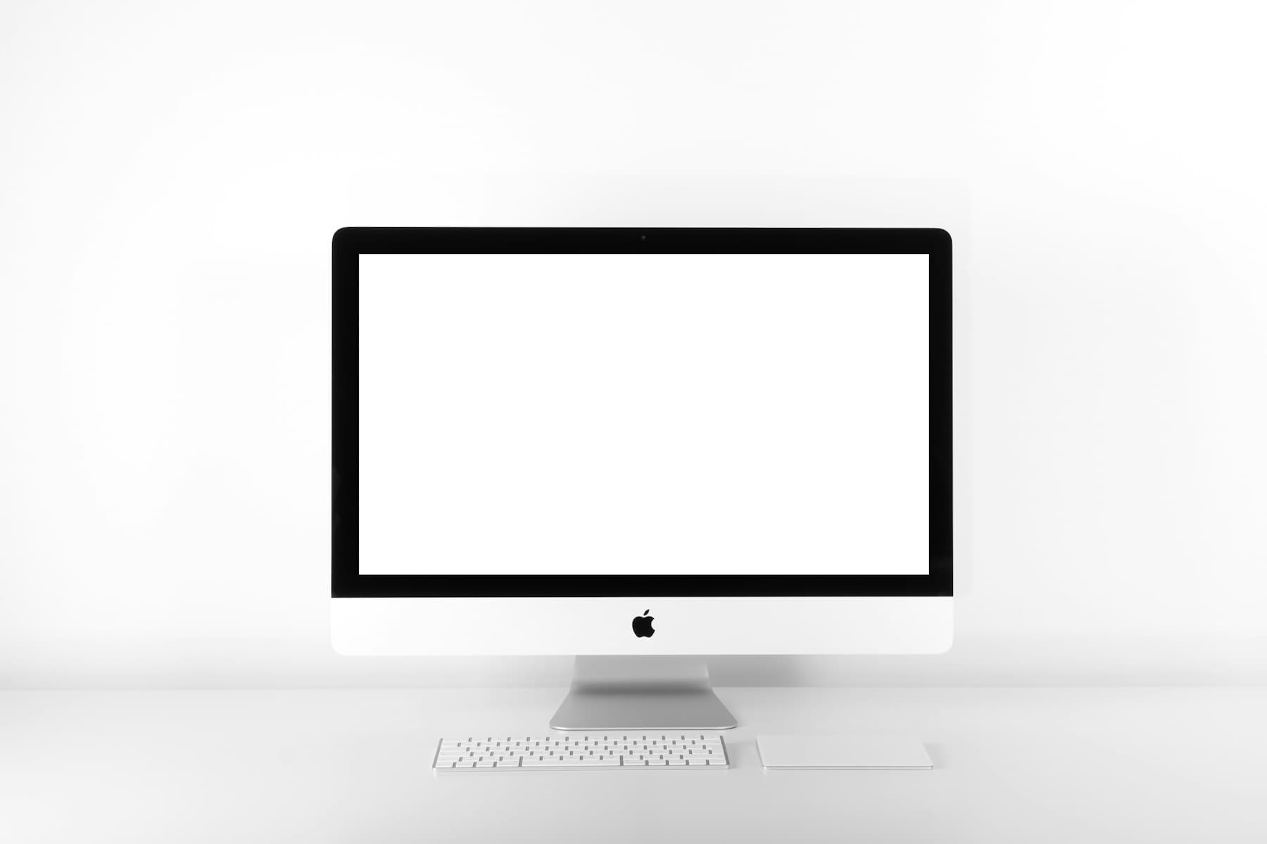 Desktop monitor mockup with a blank screen