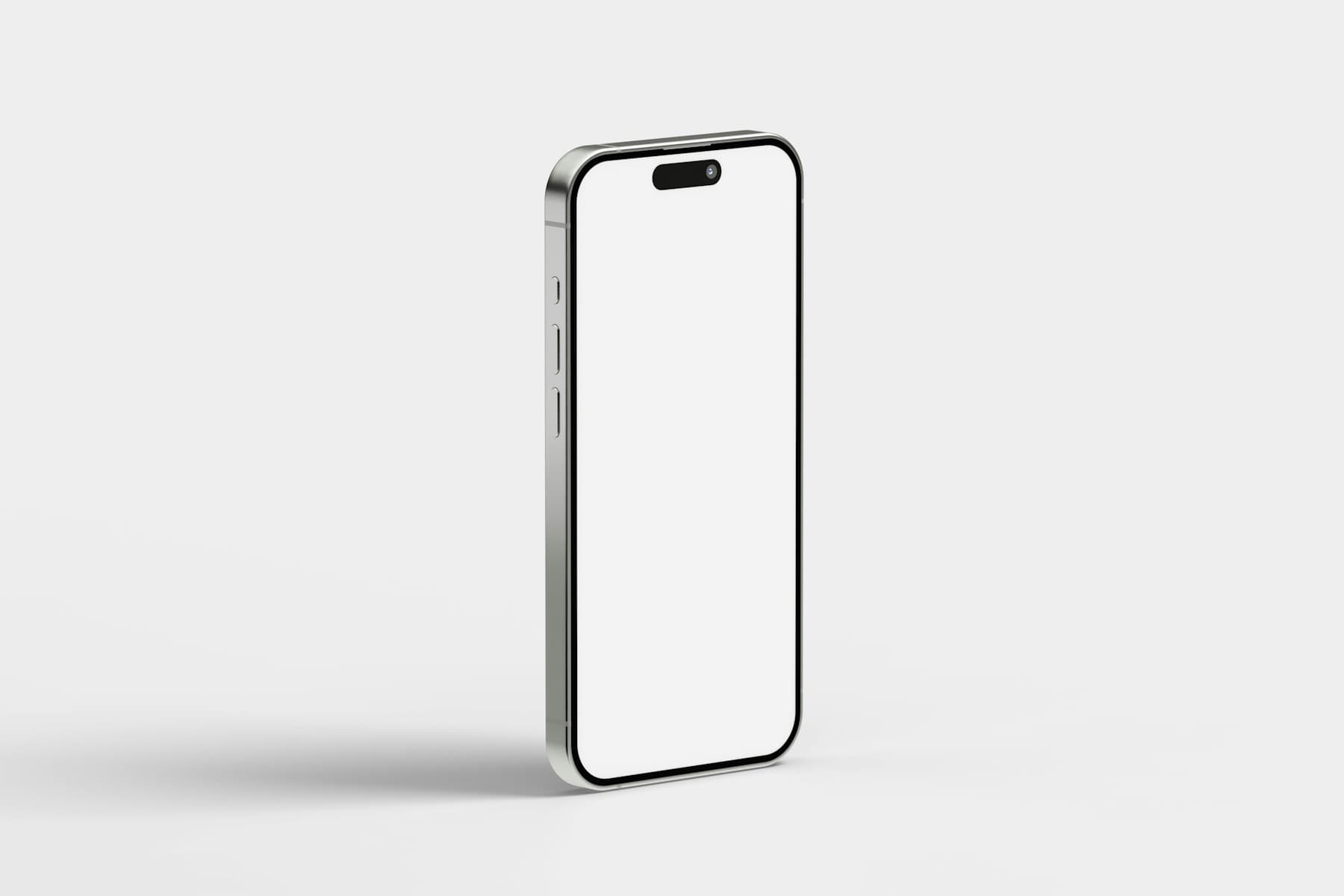 Standalone smartphone mockup on a light studio background